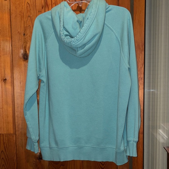 The North Face Aqua Hoodie with Bright Orange Logo - Picture 4 of 4